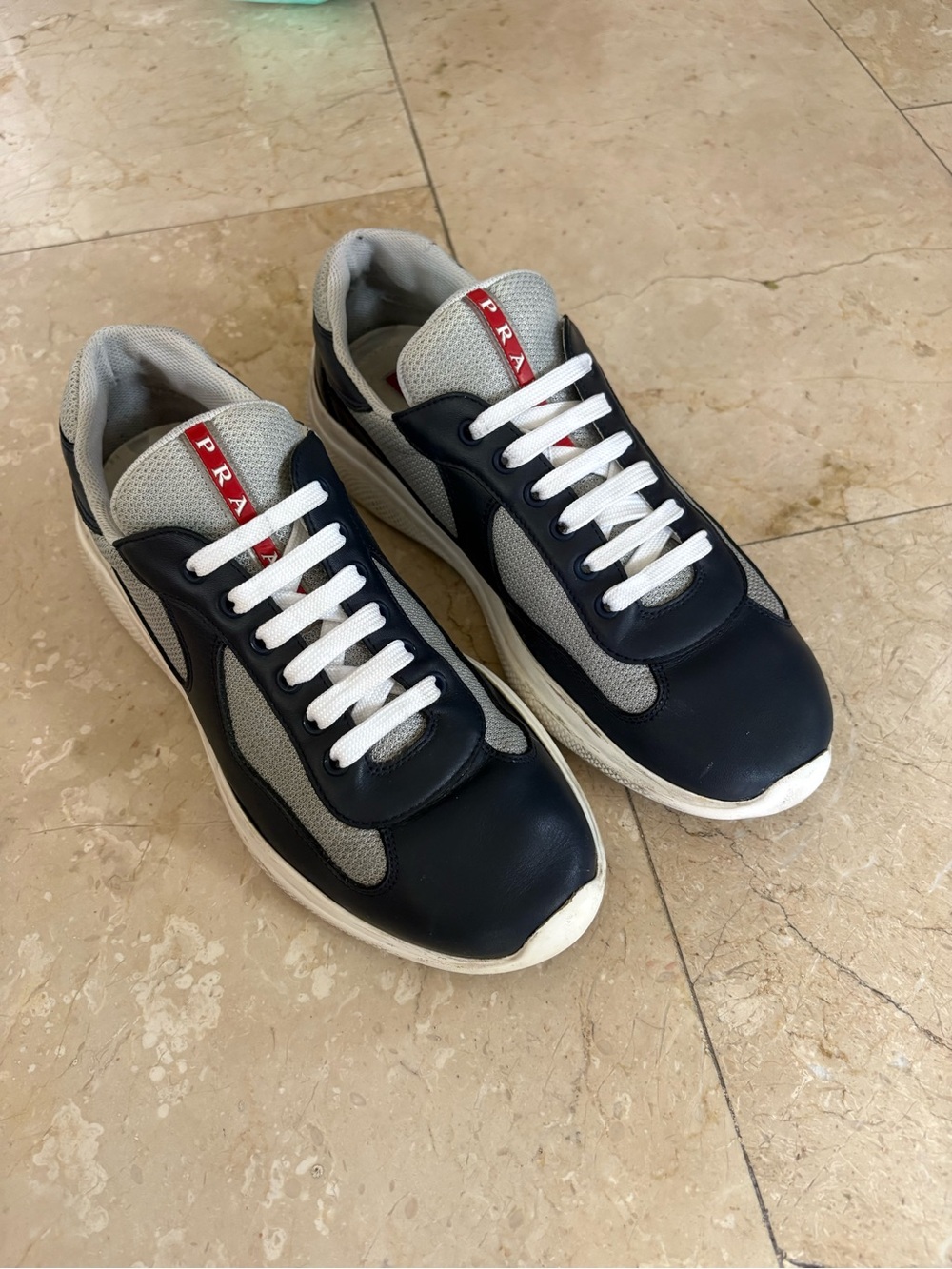 PRADA Patent Leather and Technical Fabric America’s Cup Sneakers